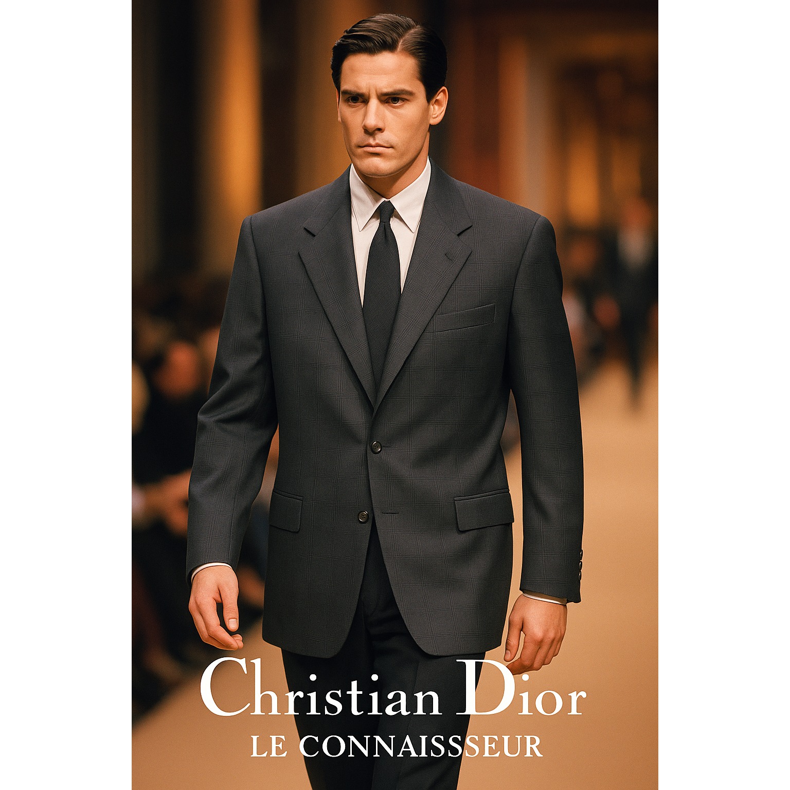 Christian Dior Le Connaisseur Dark Grey Checker Plaid 42 Single Breasted Blazer